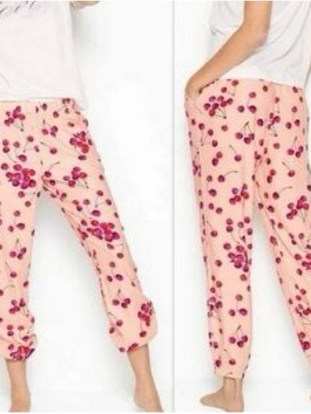Victoria's Secret Pink Cherry-Print Cropped Lounge Pants